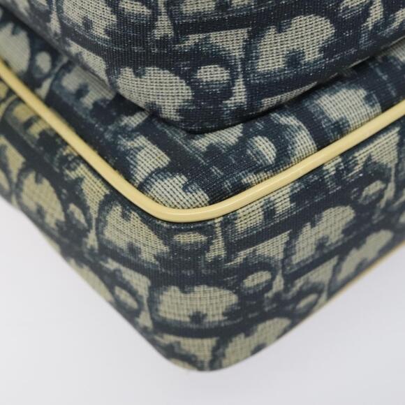 DIOR Trotter Canvas Shoulder Bag Navy Gold - Picture 11 of 16
